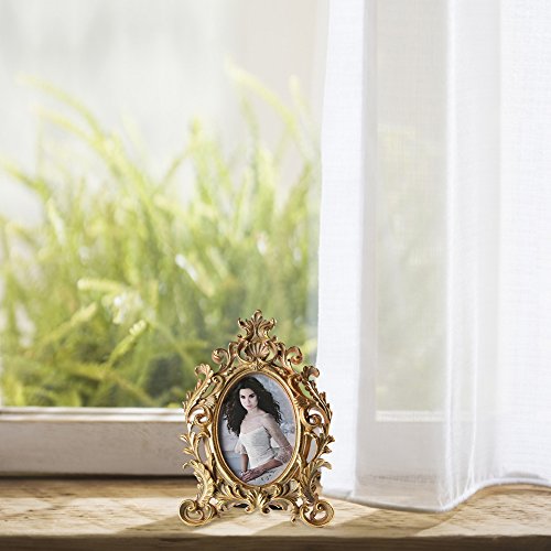 Giftgarden 10×15 antiker Bilderrahmen oval Dekorahmen - 3