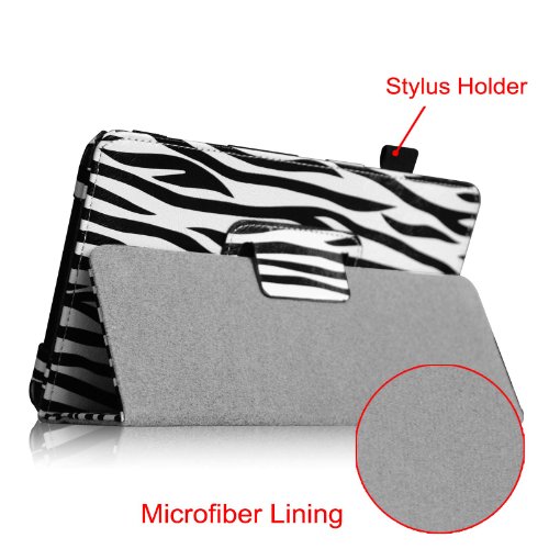 Fintie Samsung Galaxy Tab 4 7.0 Hülle Case – Slim Fit Folio Kunstleder Schutzhülle Cover Tasche mit Ständerfunktion für Samsung Galaxy Tab 4 7.0 T230 T235 (7 Zoll) Tablet, Zebra Schwarz - 4