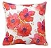 Produktbild VintaStore rot Blume Durable Best Überwurf quadratisch Kopfkissenbezug, Baumwolle/Polyester, rot, 18x18inch