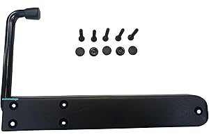 ANDROMEDAGIE Arrêt persien piémont 1 pièce noir | Butoir universel ABS avec bras extensible | Ressort en acier inoxydable | Réversible droit/gauche | vis et bouchons inclus | Résistant | Montage extérieur | FP14