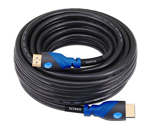 MutecPower Cable HDMI 2.0 de alta velocidad con Ethernet 20M con amplificador de señal / Booster - 4K Compatible con 3D y canal de retorno de audio (ARC) - Full HD [última versión HDMI disponible] - 20 metros