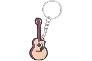 WANDIC 1PC Creative Bright Color Musical Instrument Keychain Key Ring Figure For Gift Decoration Guzheng Pink