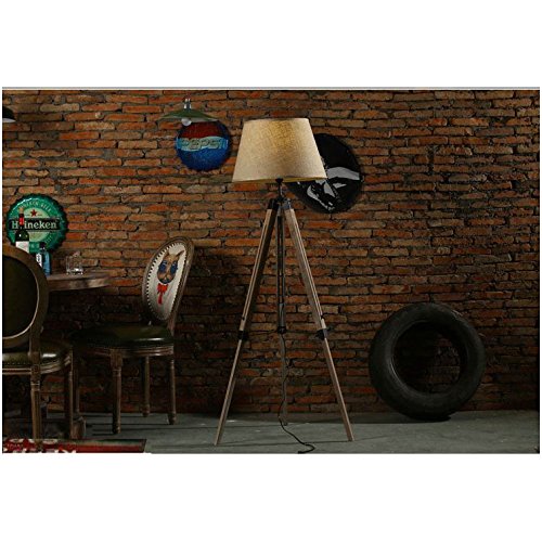 MOJO® Stehlampe Höhenverstellbar Stehleuchte Tripod Lampe Dreifuss (Schirm Beige, Beschläge Schwarz) mq-l63 - 2