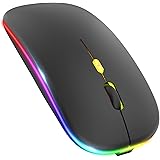 [2021 Nouvelle Version] PASONOMI Souris sans Fil Rechargeable 2.4G Souris Optique Silencieuse avec USB câble, Type C pour PC,