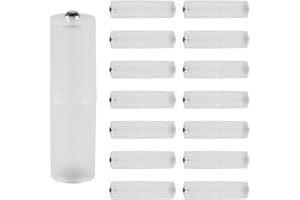 DORHEA Lot de 15 adaptateurs de batterie AAA vers AA - Boîtier transparent - Adaptateur AAA vers AA avec contacts métalliques sur la partie inférieure pour convertisseur de batterie AAA vers AA