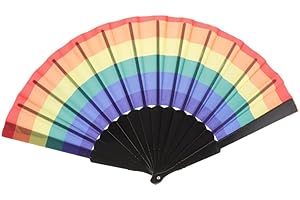 ZUWIJEQ 1x Regenbogen Fächer, Folding Hand Fan, Regenbogen Faltfächer, Bunter Handfächer, Gay Pride Regenbogen Faltfächer,für Rainbow Parade Music Festival Dance Performance Supplies Festival Geschenk