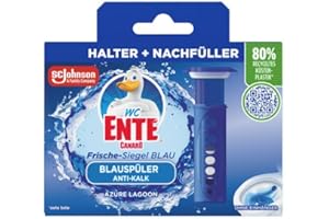 ‎WC-ENTE WC-Ente Frische-Siegel Starter-Set (inkl. 1 Nachfüller), körbchenloser WC-Reiniger, Azure Lagoon, 36 ml