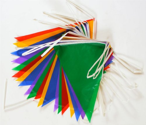 Fahnen Girlande Plastik 10m mit 20 Fähnchen - 3