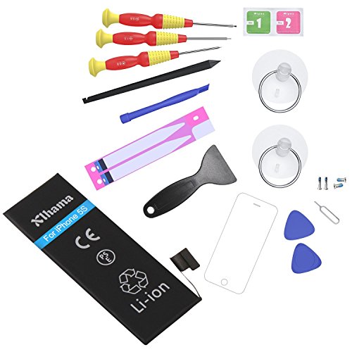 Batterie Compatible pour iPhone 5S Li-ion 1560mAh avec Kits d outil de R  paration Feuille en verre tremp   Manuel de R  paration en Francais et Adh  sif double face Nouveau remplacement de batterie est 0-cycle  24 mois de garantie Production de 2018