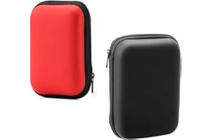 Calkkrer 2 custodie impermeabili per piccoli organizer, antigraffio, accessori da viaggio, organizer per cavi, per giochi all'aperto, campeggio, borse (nero, rosso), multicolore, L