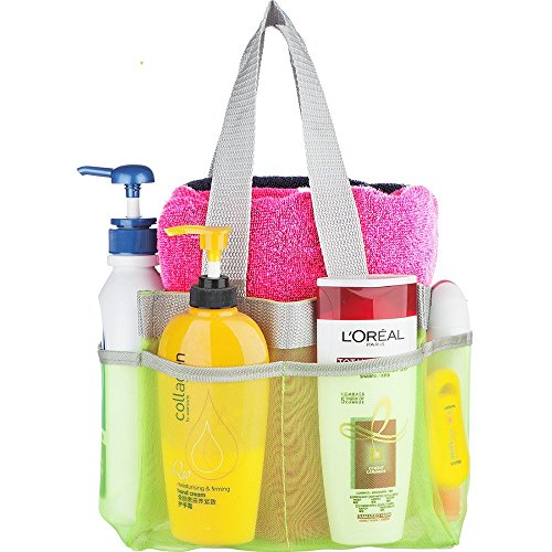Shower Caddy – Quick Dry Hanging Dorm Shower Caddy – Gym Shower Caddy – Hanging Toiletry Bag – Shower Tote – Shower Caddies Organizer – Shower Bag 7 Storage Totes Compartments – Shower Tote (Grün) - 4