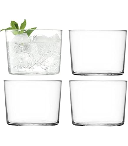 Verres LSA International Metropolitan MW01 - Lot De 4, 360ml, Transparent, Lave-Vaisselle - Design Angulaire