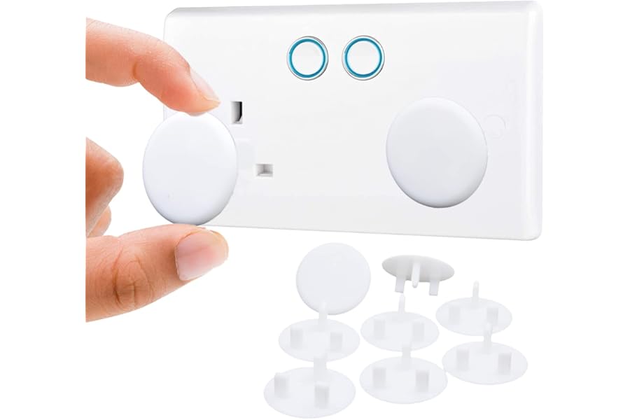 Baby Safety Socket Covers 10 Pack, Child Proof 3-Pin UK Plug Protectors, BPA-Free Socket Guards for Home Indoor, Easy to Install White