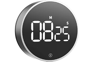 VOCOO Timer da Cucina Digitale: Timer Magnetico per il conto alla Rovescia con ampio Display a LED, Volume Regolabile, Facile da Usare per i Bambini (Batterie Incluse) (Grigio scuro)