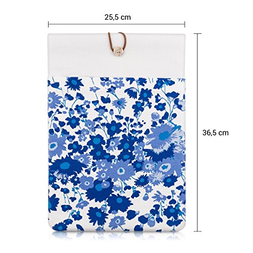 kwmobile Laptoptasche H  lle Sleeve f  r 12 5 13  13 3 Laptop Ultrabook - Notebook Tasche Schutzh  lle mit Nelken Mix Design Laptop Case H  lle in Bla