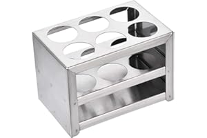 sourcing map 304 Stainless Steel Test Tube Holder Lab Stand Rack 6 Hole 3 Layer for 26-30mm Tubes