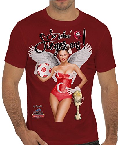Stylotex Slimfit Fashion T-Shirt So sehn Sieger aus Girl Türkei Türkiye, Farbe:rot;Größe:XL