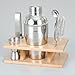 Produktbild PIXNOR Cocktail-Sets Edelstahl Cocktailshaker Bar Set mit Holzständer