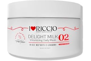 ILOVERICCIO I Love Riccio Delight Milk, Maska Do Włosów Miganych i Cienkich Kręconych Maska Nawilżająca i Odżywcza Do Kręconych Włosów Odżywionych, Elastycznych i Lekkich, Chroni przed wilgocią i Aridity, Rozmiar podróży 100 ml