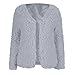 Produktbild Langarm Pullover Winter Damen Sunday Frauen Flaumiger Mantel Warme Strickjacke Jacke Outwear Tops (Grau, M)