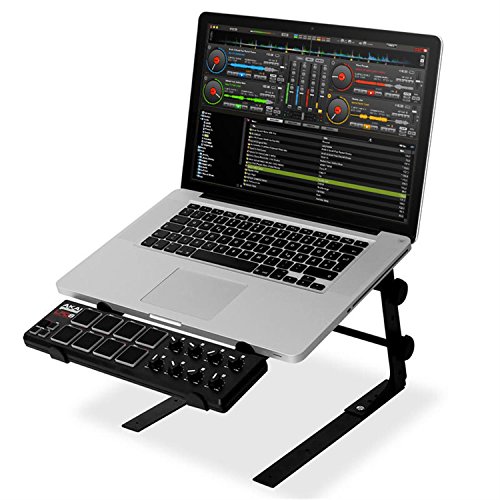 resident dj LTS 1ZLap Laptopständer DJ Notebooktisch mit verlängerbarer Ablage (arretierbar, für DJs / Musiker, Material: Stahl) schwarz - 3