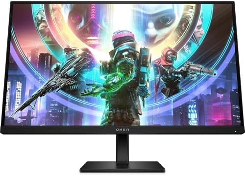 HP OMEN 27qs Monitor da 27 Pollici, Pannello IPS da 16:9 QHD da 240 Hz, 1 ms, Display HDR 400, Antiriflesso, 400 Nits, AMD FreeSync, NVIDIA G-SYNC, VESA 100x100 mm, HDMI 2.0, USB-A e B