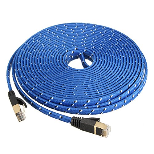 ELEGIANT 10m CAT. 7 RJ45 Stecker Gigabit Ethernet kabel Netzwerkkabel Patchkabel Modem Router Lan Netzwerk High Speed Nylon Braid Goldstecker für Computer Hubs ADSL Switch Router - 4