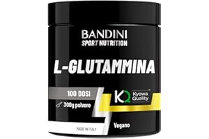 Bandini® L-Glutammina Kyowa® Quality Pura in Polvere - Aminoacido utile per Esercizi Fisici ad Alta Intensità - Rinforza la Massa Muscolare - Glutammina POWDER 100% Vegan - Confezione da 300g