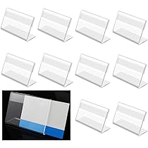 Keboyoe 15 Pcs Transparent Porte-Étiquette Acrylique Support D'Affichage De Prix Porte-Étiquette De Prix De Carte De Nom Supports D'Étiquettes Prix 12 X 8 Cm Pour Magasin Supermarché Bureau