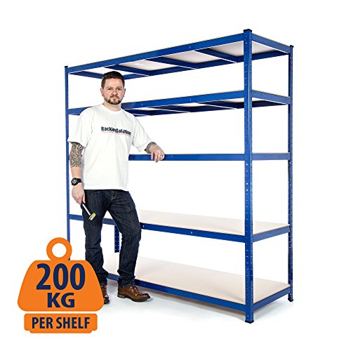 Stahl-Regalen Garage Racking 200 kg pro Regal (5 Ebenen 1800 mm H x 1800 mm W x 450 mm D) + kostenlose Lieferung am nächsten Tag)