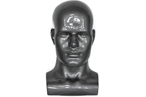 MIAOMANZI Manichini di plastica Uomo Testa Manichino Realistico Maschio Parrucca Manichino Testa Per Cappello Sunglass Display Manichino Testa (L90HH)