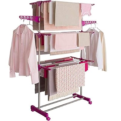 IDMarket - Séchoir à Linge INOX Maxima Prune étendoir Pliable H.145 cm