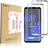 IeWeny [2 Pack Samsung Galaxy S8 Plus [S8+] Screen Protector, PREMIUM 9H Hardness Tempered Glass Film, [Ultra HD Clear] 3D Curved Edge Full Screen Coverage, Anti-Scratch, Bubble-Free (Silver)