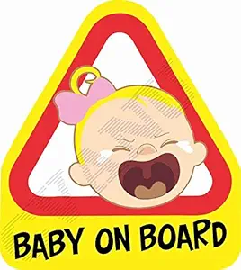 CVANU Baby On Board Kids Safety Warning Sticker for Driver, Safety Caution Sign Stickers CV-37