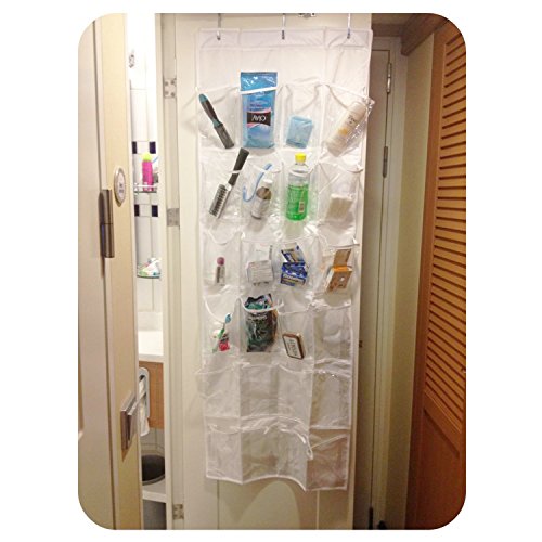 Joyoldelf Hängeorganizer hängend Aufbewahrungstasche Ordnungssystem Schuhaufbewahrung Für Tür mit 24 Tasche,weiß - 4
