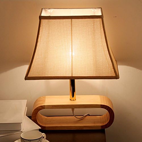 HJHY® Decorative table lamp, Solid wood Environmental protection Original ecology Simple Remote control switch Promise dimming study bedroom 45 × 33cm Creative, simple