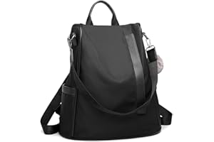 Miss Lulu Borse a Zainetto In Nylon, Zaino Casual da Donna, Impermeabile Con Tracolla, Borsa a Mano Antifurto