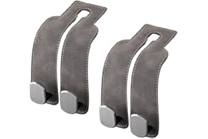 YGCQFH 2 Pcs Car Hooks, Car Seat Hooks Car Seat Back Double Hook Car Headrest Hook, Car Seat Hooks for Headrest, Car Bag Hook, Car Seat Hook for Bags, Purses, Handbags(Grey)
