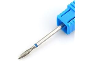 Natury Nails Fresa Flame de Diamante para Torno de uñas 9.5 x 2.3mm Broca Manicura Rusa, Cutículas (Grano Medio)