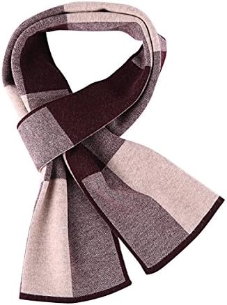 KUWOMINI. Autumn And Winter Men 's Warm Color Striped Cashmere Scarf,B-OneSize