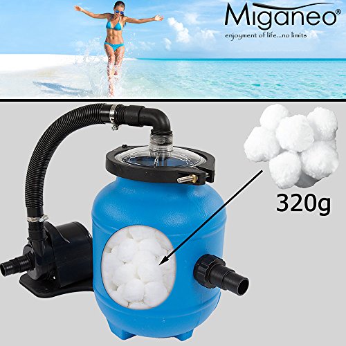 Miganeo® Speed clean 4000 Schwimmbadpumpe für Pool bis 14.000 Liter , inklusive Filter Balls - 3