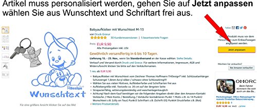 Babyaufkleber mit Wunschtext M-13 - 6