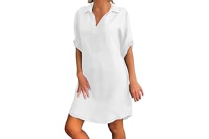 NNGOTD Femme Robe de Cocktail Col V Robe Tunique Chic Et Elegant Fête Cocktail Mini Shirt Robe sans Manches Imprimé Floral Bohème Grande Taille Pas Cher Mini Jupe De Plage Robe Noire Femme