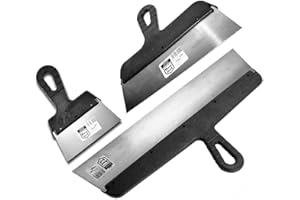 Proper Tools 3 PCS - DRYWALL TAPING, FILLING KNIFE, KNIVES, SCRAPER, PLASTERING SPATULA, SET
