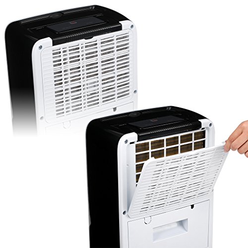 Finether 12L/Día Deshumidificador Digital, Auto Apagado, con Ruedas, 200W, 35m², ≤45db, Ideal para Casa, Armario, Baño, Cocina, Blanco y Negro [Clase de Eficiencia Energética A+++]