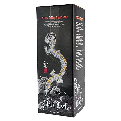 Black Leaf Dragon Gold Glasbong mit Vorkühler im Schmuckkarton – Höhe 450mm Schliff NS 18,8/14,5mm – PatchouliWorld - 6