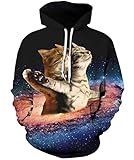 pullover mit katzenmotiv frauen Realistisches Drucken: die sowohl auf der Vorder- als auch auf der Rückseite gedruckt werden, galaxie, kristall, nahrung und tiergrafik ,sie werden ein coole und persönliches gefühl haben