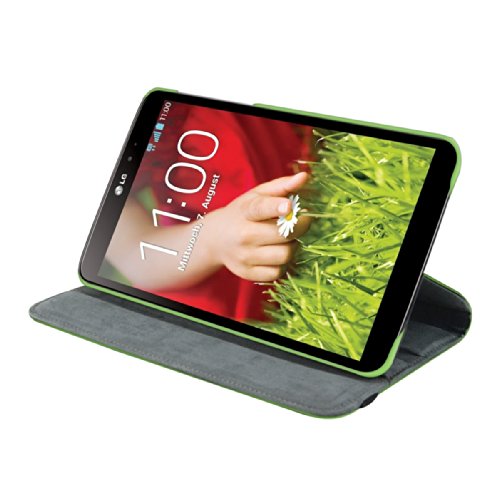3in1 Set: kwmobile Hülle für LG G Pad 8.3 HD – 360° Standfunktion Case Tablet Schutzhülle Kunstleder – Smart Cover Tabletcase Grün + Folie, kristallklar + Stylus, Schwarz - 3