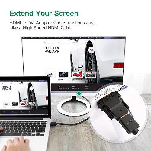 UGREEN DVI auf HDMI Adapter HDMI Buchse auf DVI D Stecker 24+1 HDTV Konverter Adapter bis zu 1080P Full HD Vergoldete Kontakte - 4