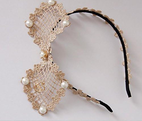 Meimask Women's Hair Styling Headband Lace Hair Band Hair Accessories Bride Wedding Accessories Halloween Party Hair Accessories Art Photography Headdress Christmas Wreaths (Bow tie)